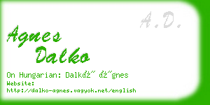 agnes dalko business card